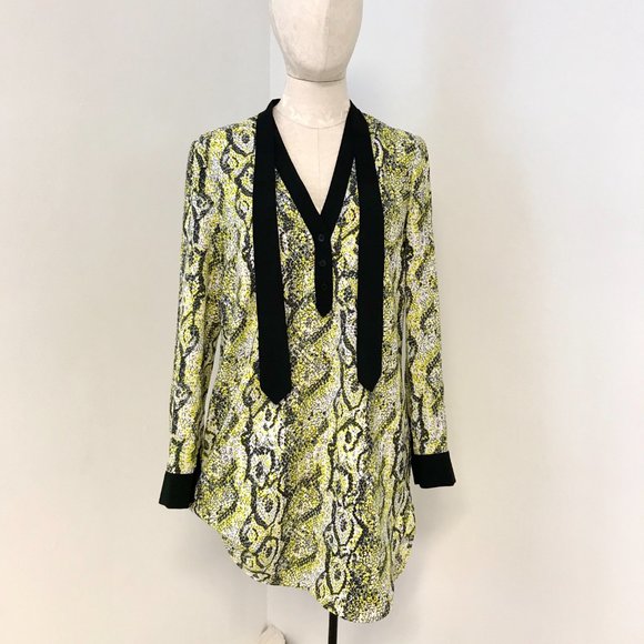 French Connection 4 Snakeskin Print Dress Yellow - Picture 4 of 14